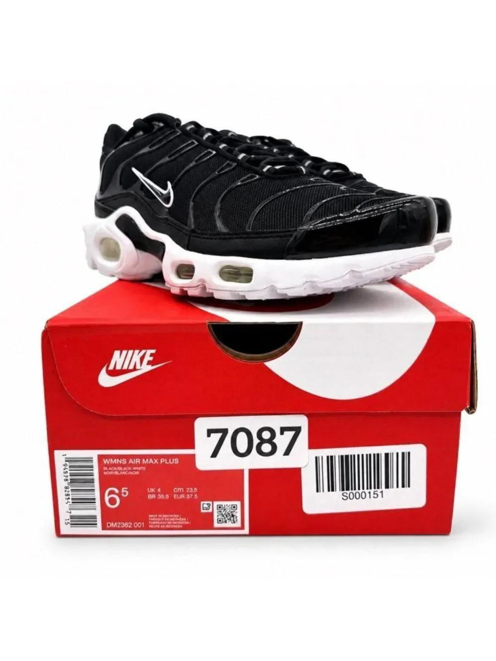 Nike Air Max Plus TN Black White Women’s 6.5 Running Shoes DM2362-001